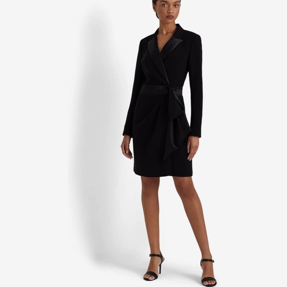 Lauren Ralph Lauren Crepe Long-Sleeve Cocktail Dress - Picture 3 of 17